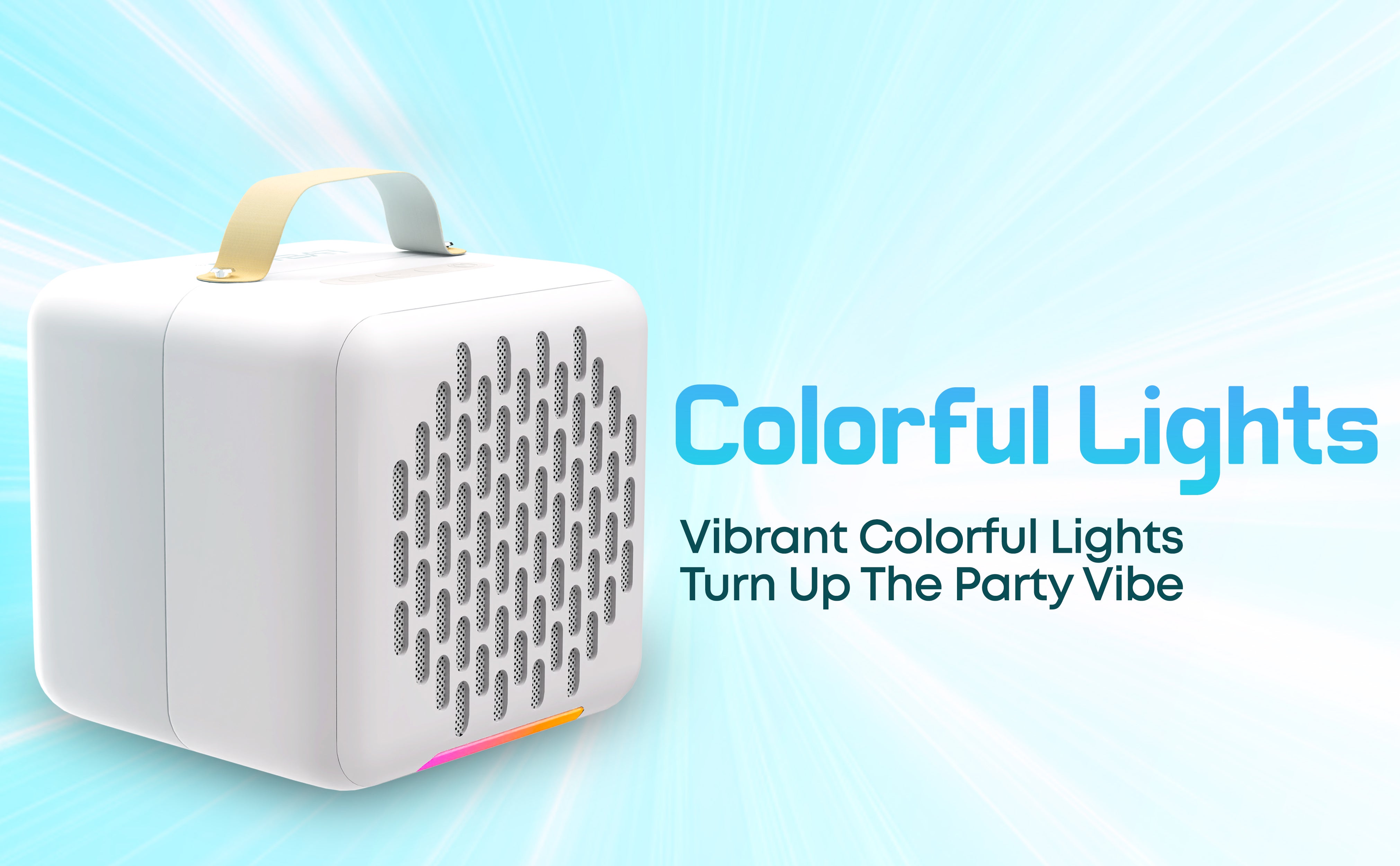 Rock Box Portable Bluetooth Speaker - Karaoke Speaker with Wireless Mic – Mini Party Speaker with Colorful Lights, 10W HD Sound, 8H Playtime, Bluetooth 5.4, TF/USB/AUX Support – for Home, Outdoor, Travel & Kids (Blue)