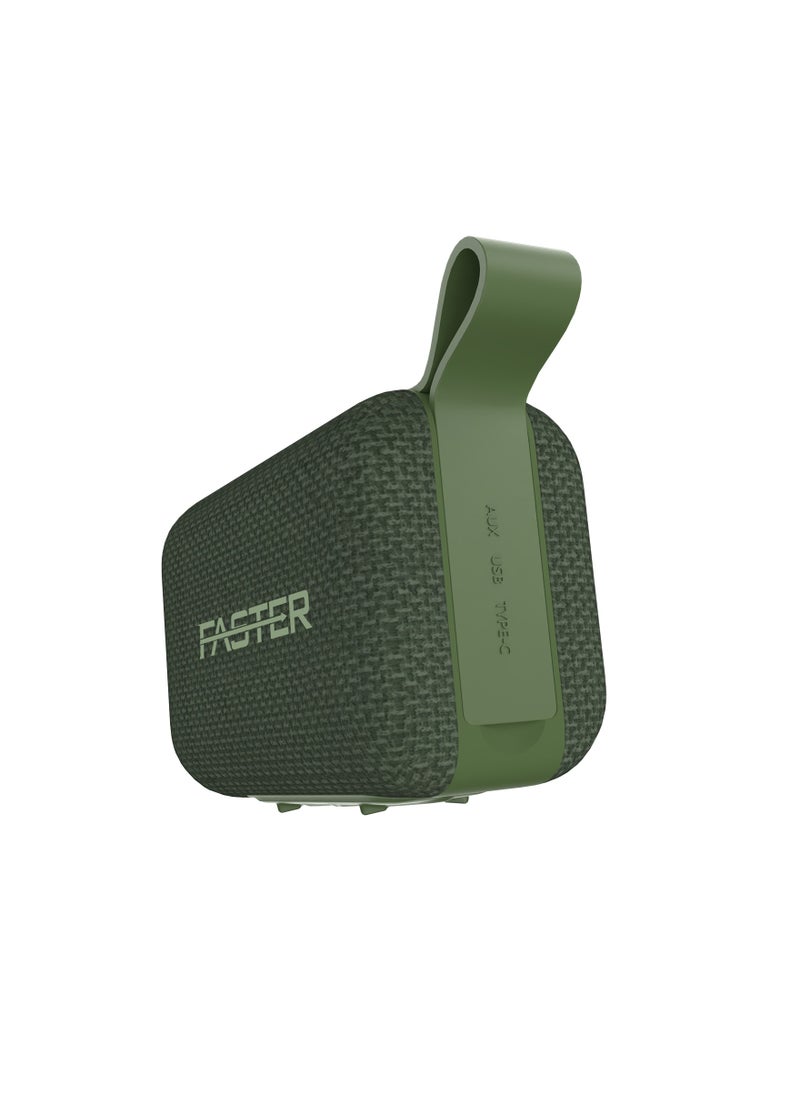 BoomX Portable Bluetooth Speaker - Mini Party Speaker with Stereo Sound, 5W HD Sound, 20 Hours Playtime, Bluetooth 5.4, USB/AUX Support, IPX4 Water Resistant Pocket Speaker - for Home, Outdoor, Travel & Kids (Green)
