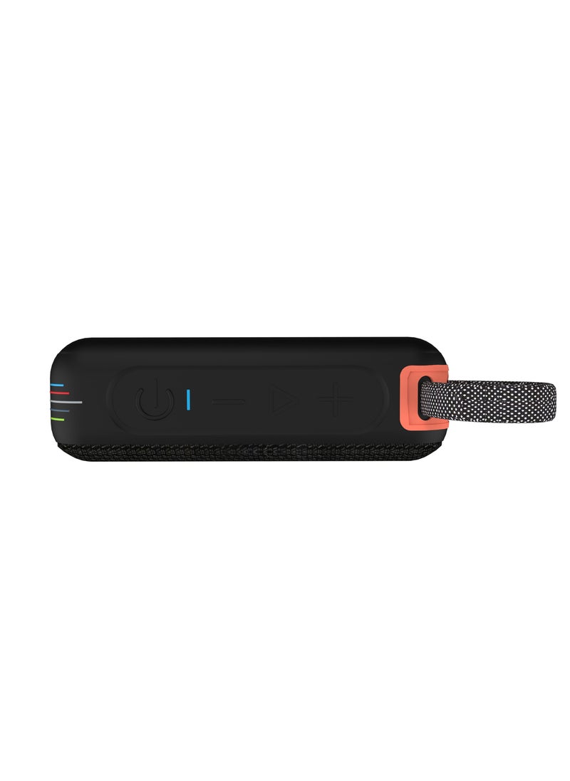 GrooveX Portable Bluetooth Speaker with Colorful Lights - Mini Party Speaker with Stereo Sound, 5W HD Sound, 20 Hours Playtime, Bluetooth 5.4, TF/USB/AUX Support, IPX7 Water Resistant Pocket Speaker - for Home, Outdoor, Travel & Kids (Black)