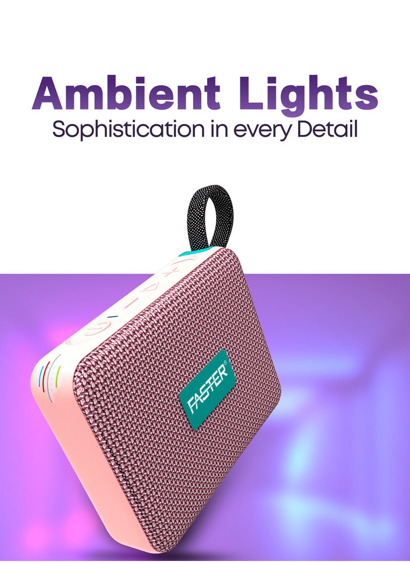 GrooveX Portable Bluetooth Speaker with Colorful Lights - Mini Party Speaker with Stereo Sound, 5W HD Sound, 20 Hours Playtime, Bluetooth 5.4, TF/USB/AUX Support, IPX7 Water Resistant Pocket Speaker - for Home, Outdoor, Travel & Kids (Black)