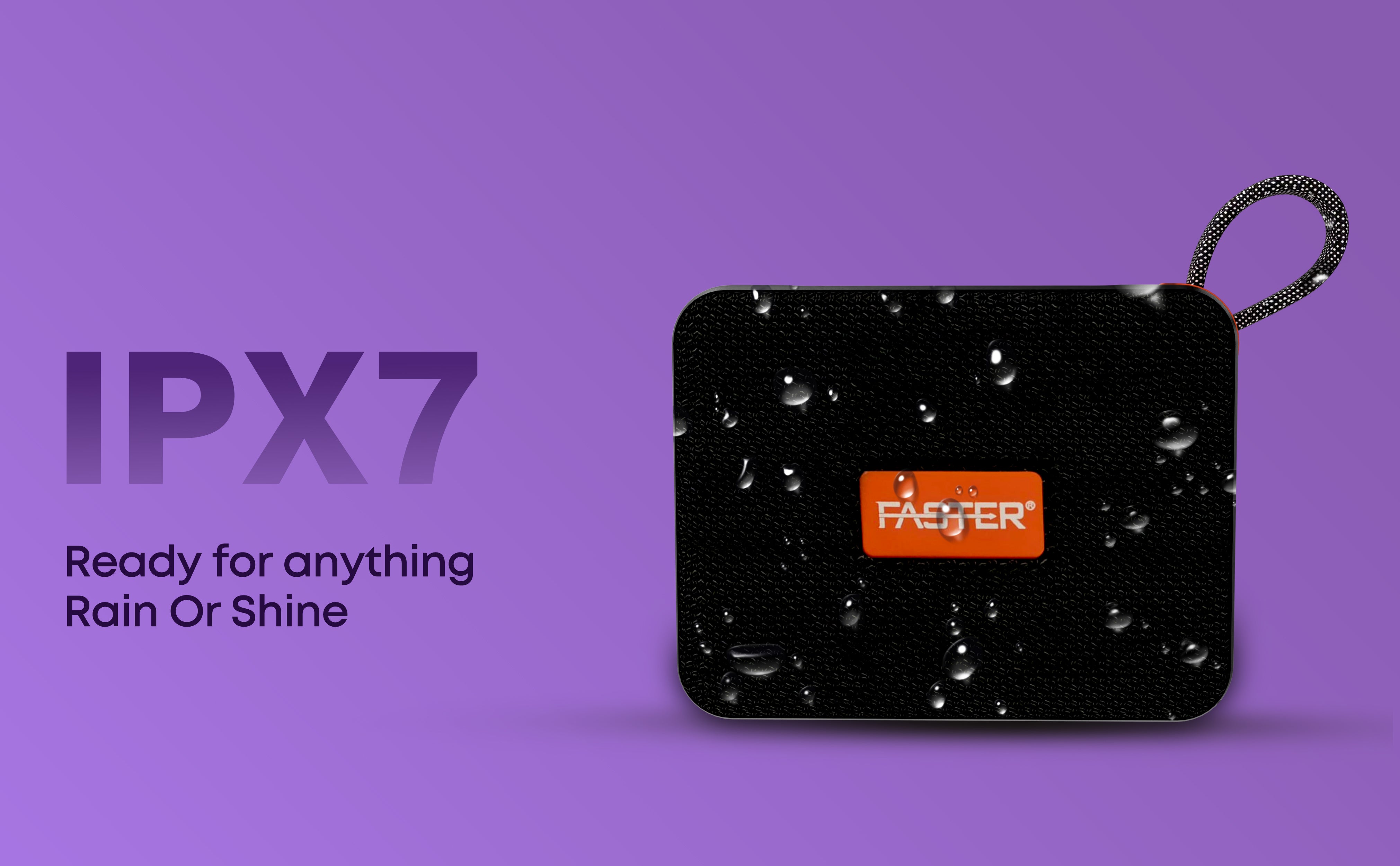 GrooveX Portable Bluetooth Speaker with Colorful Lights - Mini Party Speaker with Stereo Sound, 5W HD Sound, 20 Hours Playtime, Bluetooth 5.4, TF/USB/AUX Support, IPX7 Water Resistant Pocket Speaker - for Home, Outdoor, Travel & Kids (Black)