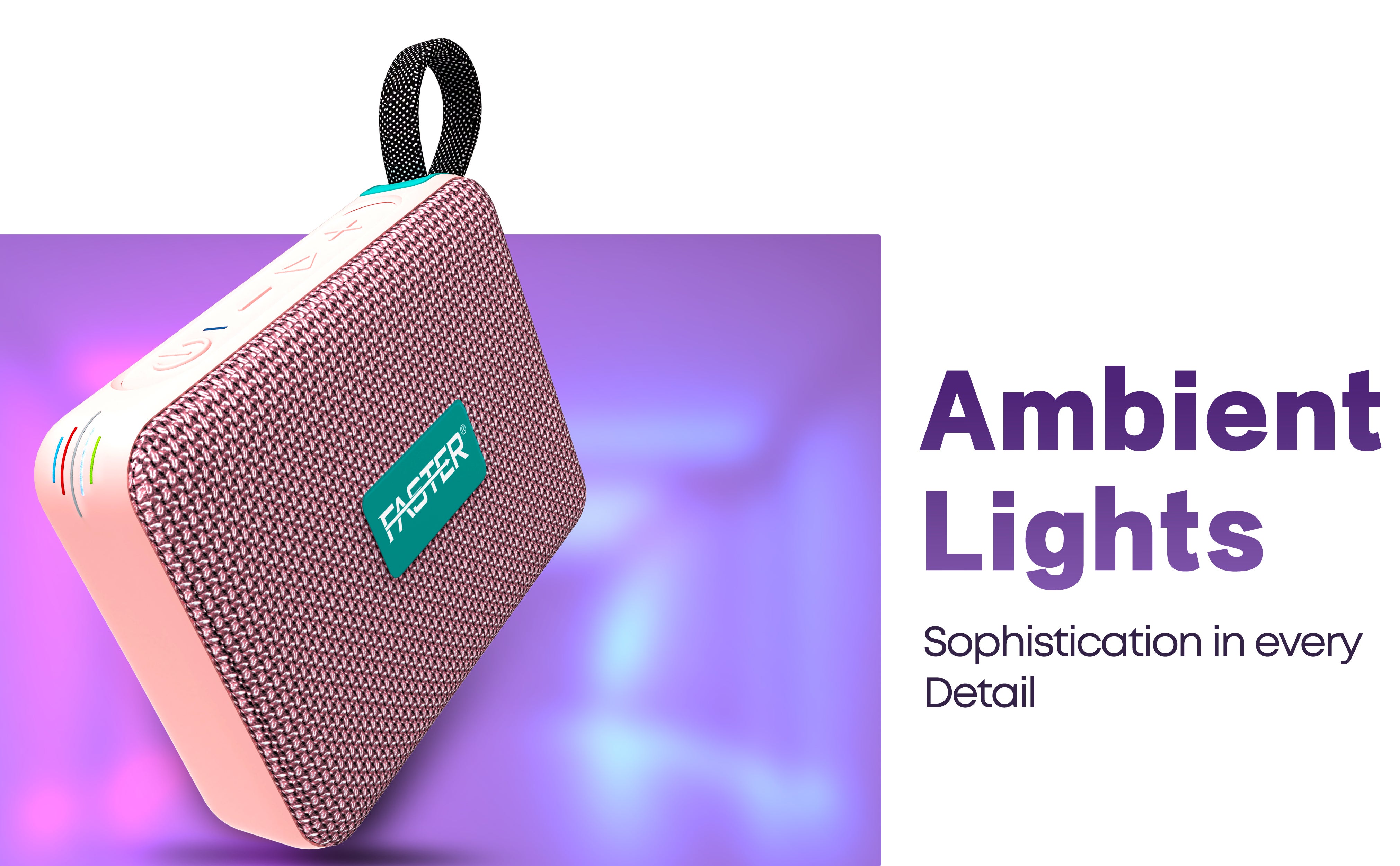 GrooveX Portable Bluetooth Speaker with Colorful Lights - Mini Party Speaker with Stereo Sound, 5W HD Sound, 20 Hours Playtime, Bluetooth 5.4, TF/USB/AUX Support, IPX7 Water Resistant Pocket Speaker - for Home, Outdoor, Travel & Kids (Black)