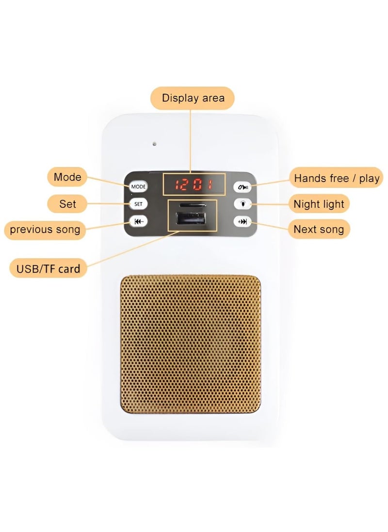 Wall Quran Speaker with Bluetooth & FM Radio Holy Quran Audio Player 16 Language Translations USB & Remote Control Clear Quran Recitation & Interpretation SQ-669