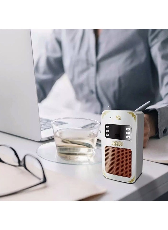 Bluetooth Quran Speaker with Remote & FM Radio Wall-Mounted Quran Audio Player 16-Language Translation USB, TF Card & Bluetooth Support Clear Quran Recitation SQ-669