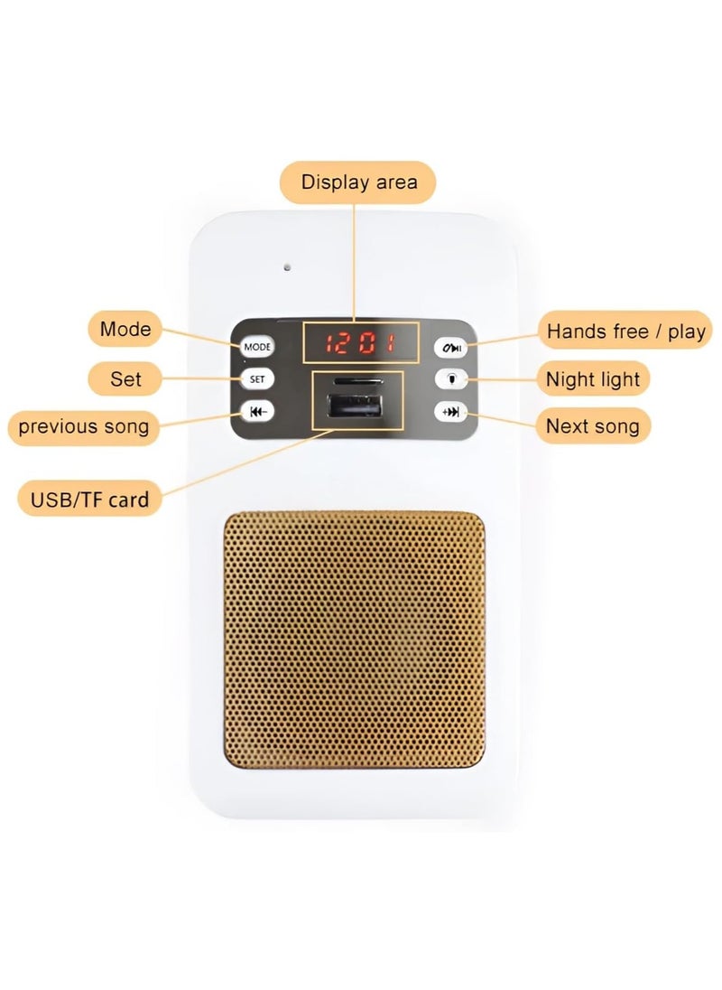 Bluetooth Quran Speaker with Remote & FM Radio Wall-Mounted Quran Audio Player 16-Language Translation USB, TF Card & Bluetooth Support Clear Quran Recitation SQ-669