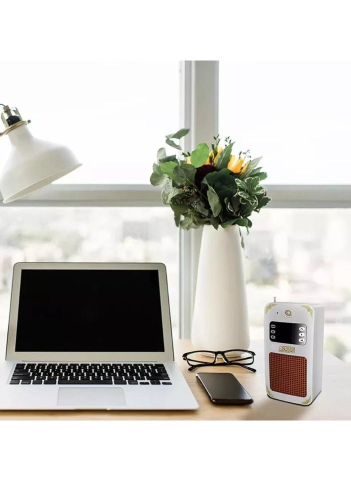 Bluetooth Quran Speaker with Remote & FM Radio Wall-Mounted Quran Audio Player 16-Language Translation USB, TF Card & Bluetooth Support Clear Quran Recitation SQ-669