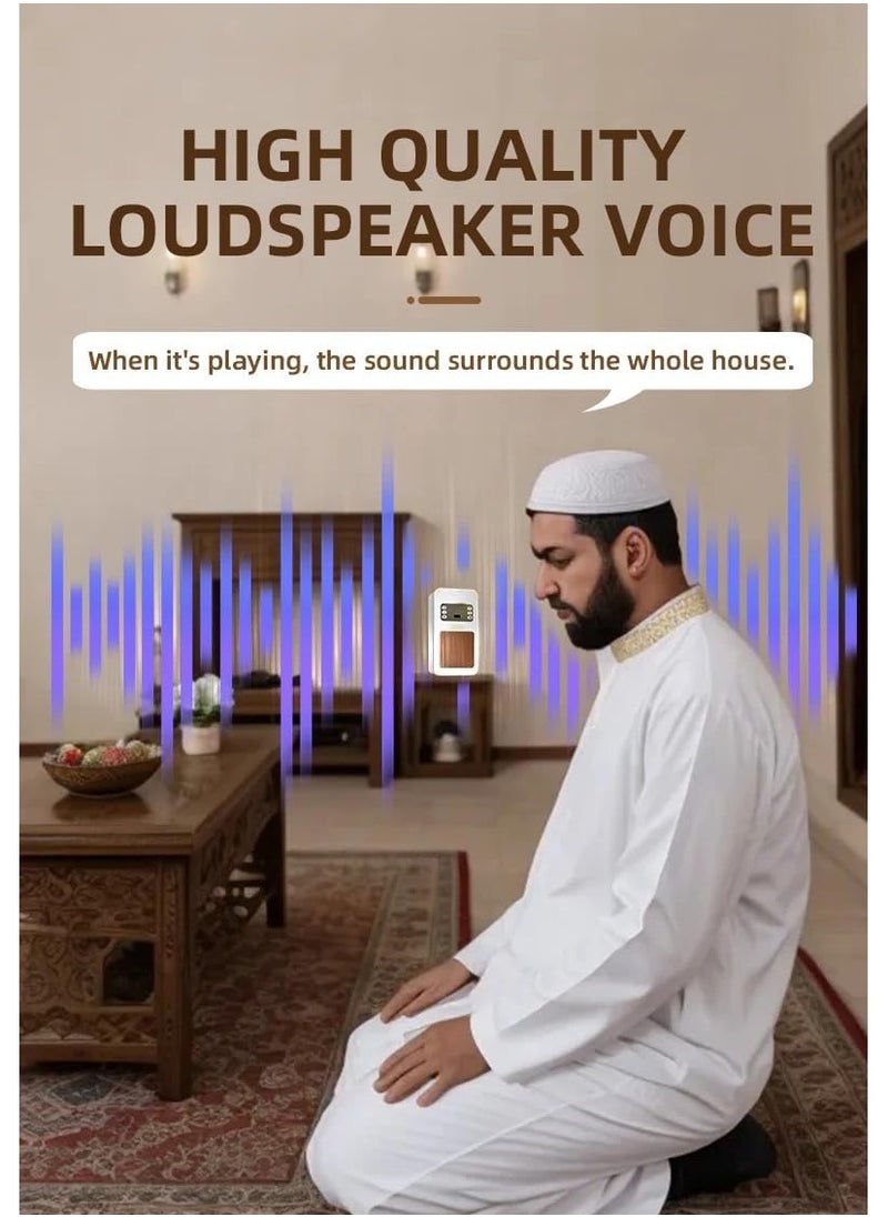 Bluetooth Quran Speaker with Remote & FM Radio Wall-Mounted Quran Audio Player 16-Language Translation USB, TF Card & Bluetooth Support Clear Quran Recitation SQ-669