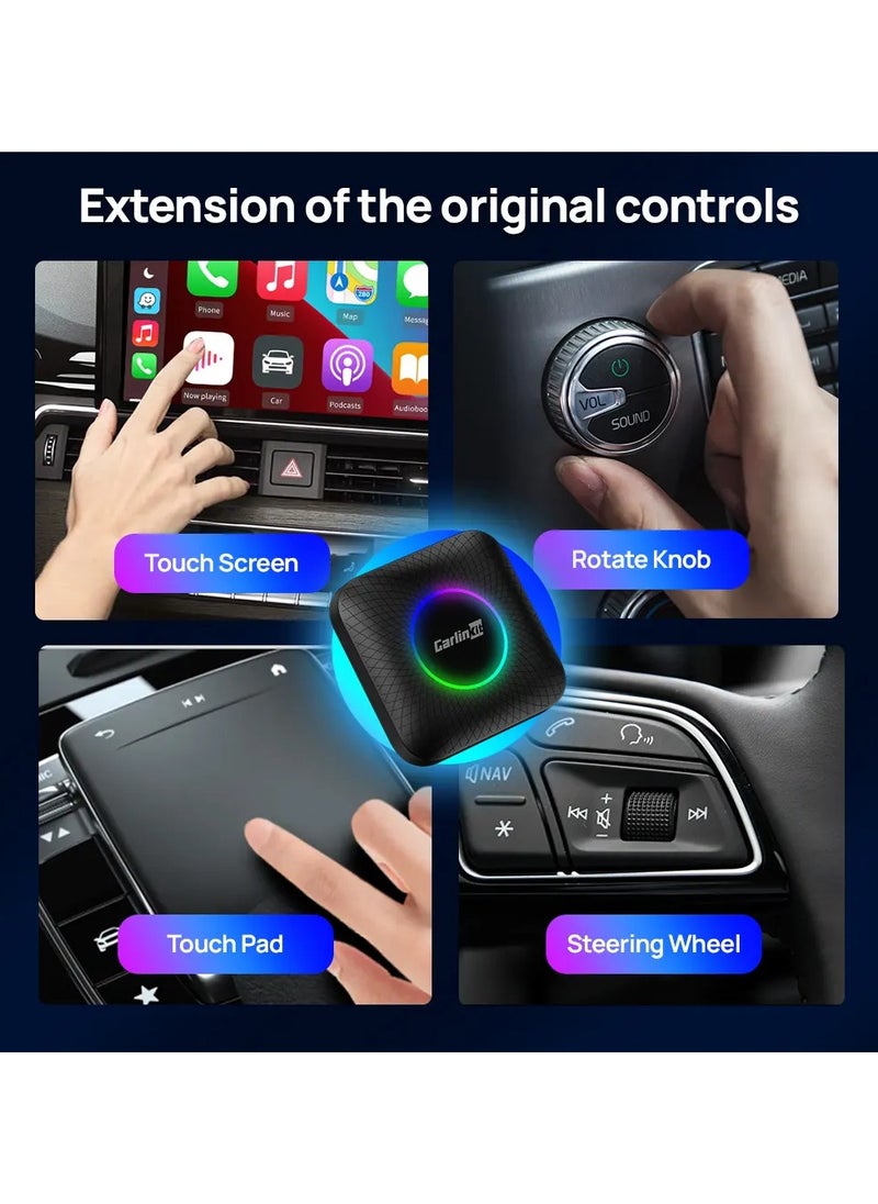 CarPlay Ai Box Android 13.0 with LED Light for Car(4+64GB)