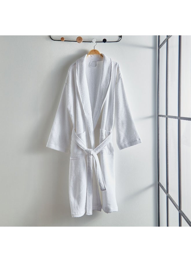 Luxe Waffle Terry Cotton Bathrobe - Medium