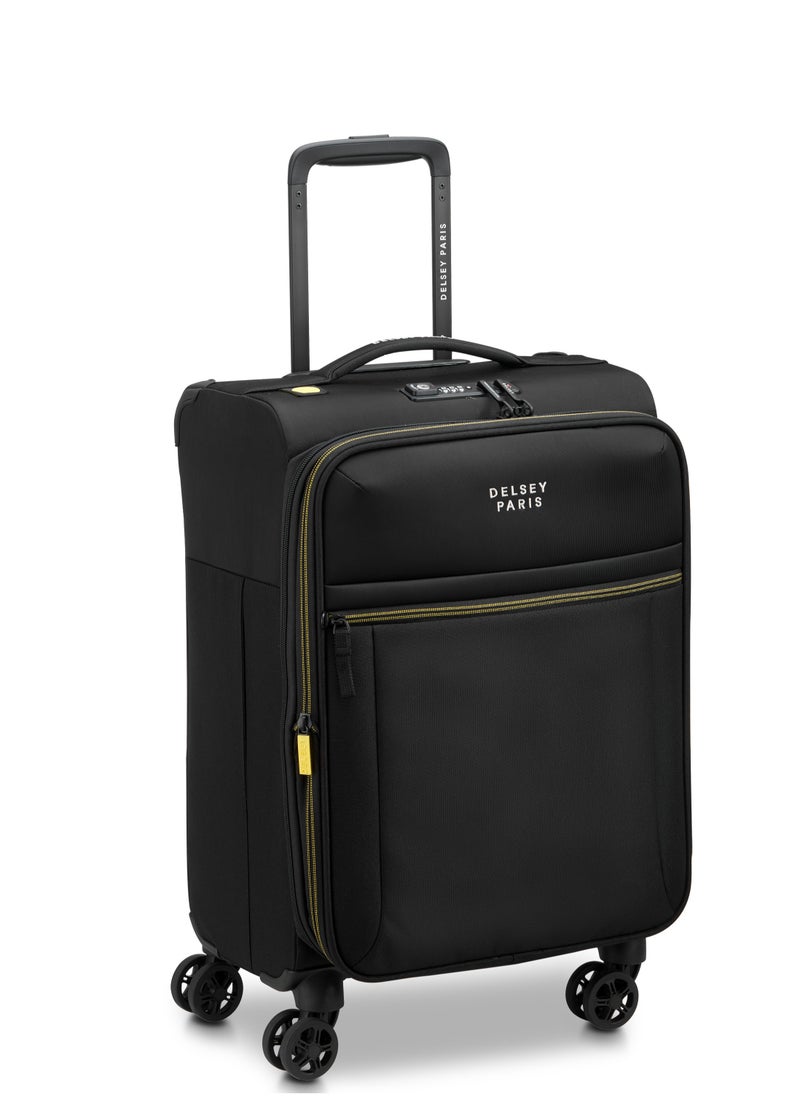 Brochant 3.0 55cm Soft Case Expandable 4 Double Wheel Luggage Trolley-Deep Black