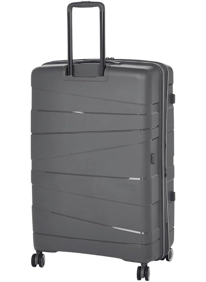 Pierre Cardin UNBREAKABLE Luggage Zurich Collection Suitcase For Travel, International Lock, ANTI Theft Double Zipper luggage Large (Grey)