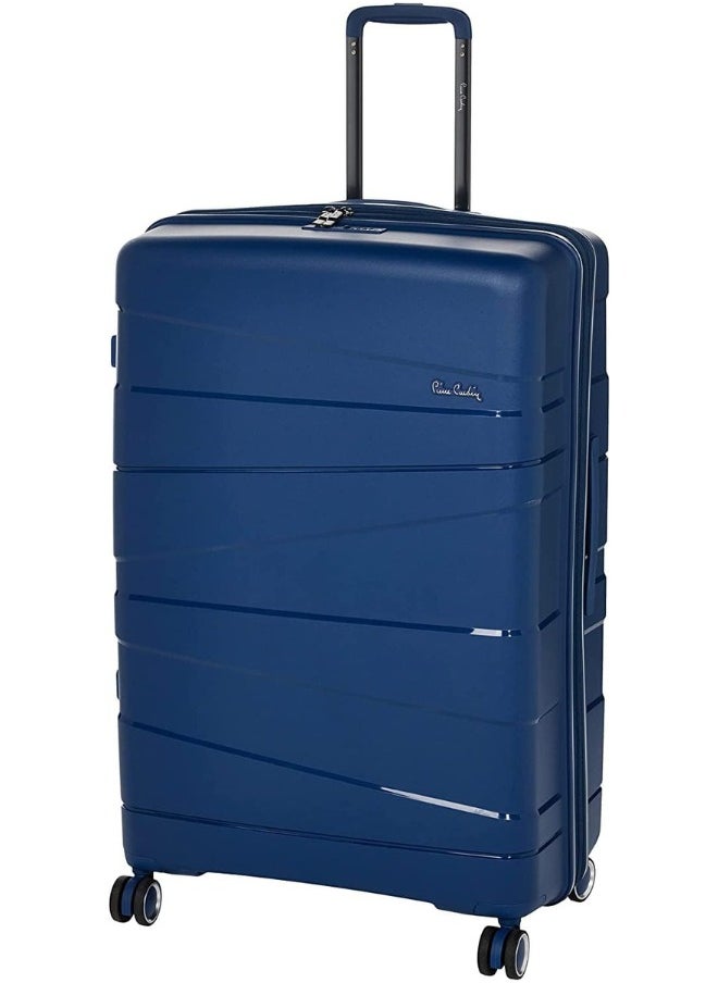 Pierre Cardin UNBREAKABLE Luggage Zurich Collection Suitcase For Travel, International Lock, ANTI Theft Double Zipper luggage Large (Navy)