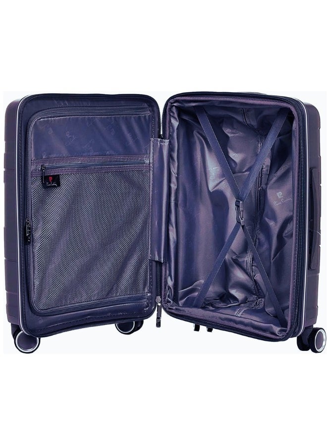 Pierre Cardin UNBREAKABLE Luggage Zurich Collection Suitcase For Travel, International Lock, ANTI Theft Double Zipper luggage Large (Navy)