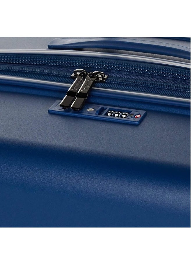 Pierre Cardin UNBREAKABLE Luggage Zurich Collection Suitcase For Travel, International Lock, ANTI Theft Double Zipper luggage Large (Navy)