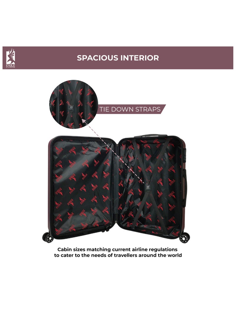 VENTURE ABS HARD TROLLEY 24 inch PURPLISH RED