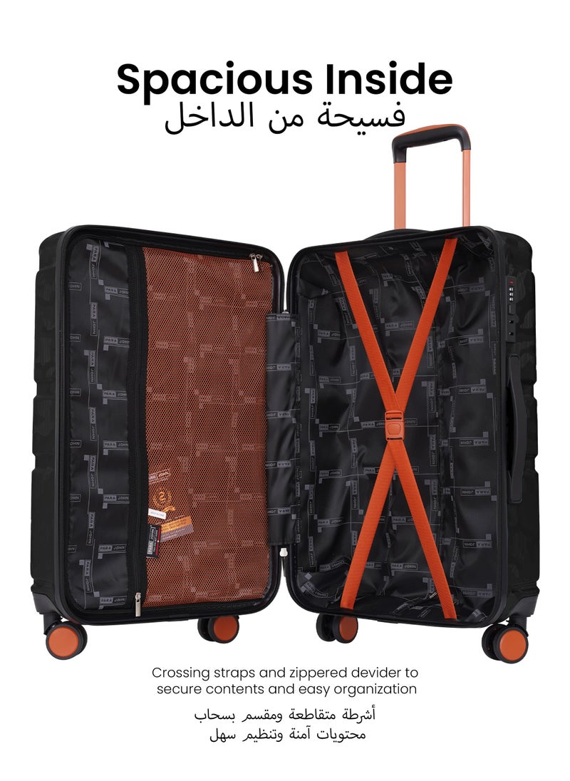 Urban Trekker 3 Pcs ABS Luggage Trolley Set -Black