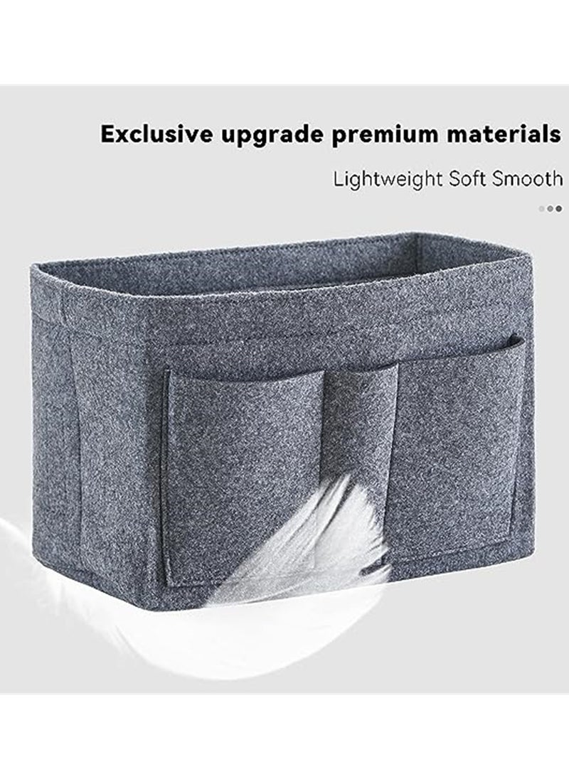 XL Gray Felt Purse Organizer Multi Pocket Travel Bag Insert for Women Tote Hobo Storage Divider