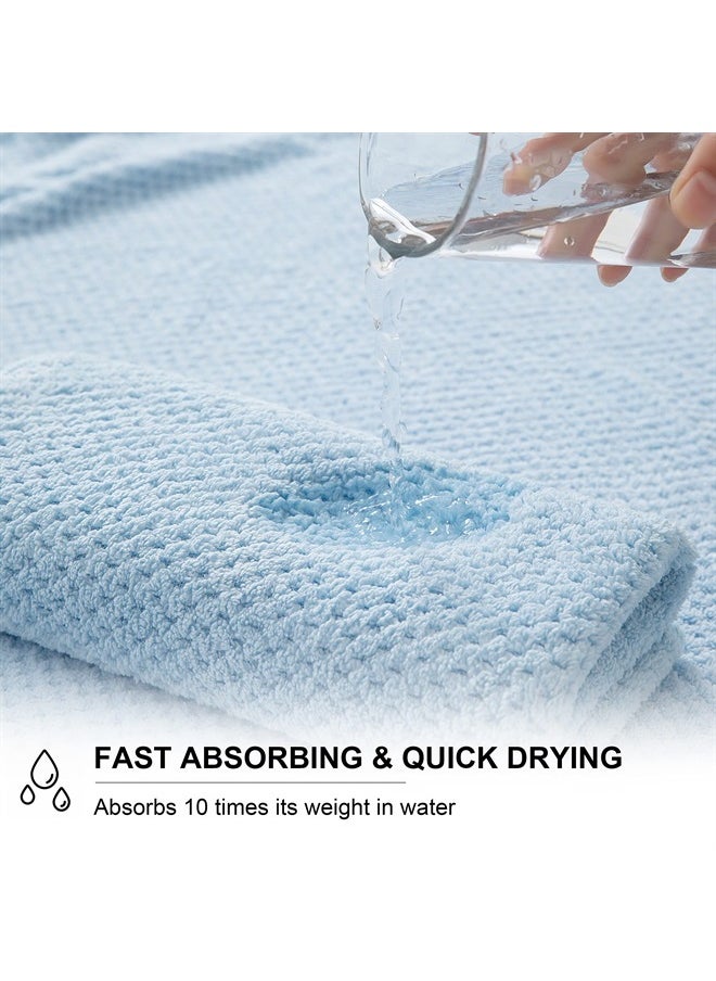 Extra Large Bath Towel Sheet Set 35x70 Inches - Oversized Bath Towels Set,Jumbo Large Microfiber - Quick Dry, Lightweight,Super Soft,Highly Absorbent Towel Set for Bathroom,Hotel,SPA,Pack of 4 (Blue)