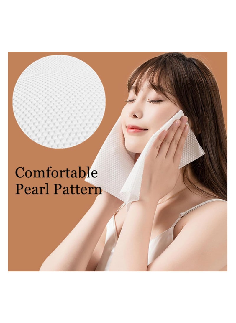 Disposable Face Towel, Wall Mounted Large Size Soft Dry Wipes, Simple Wet and Dry Facial Cleansing Tissue, Face Towelette Wipes Cloths for Sensitive Skin, Facial Cleaning, Makeup Removing (500G)