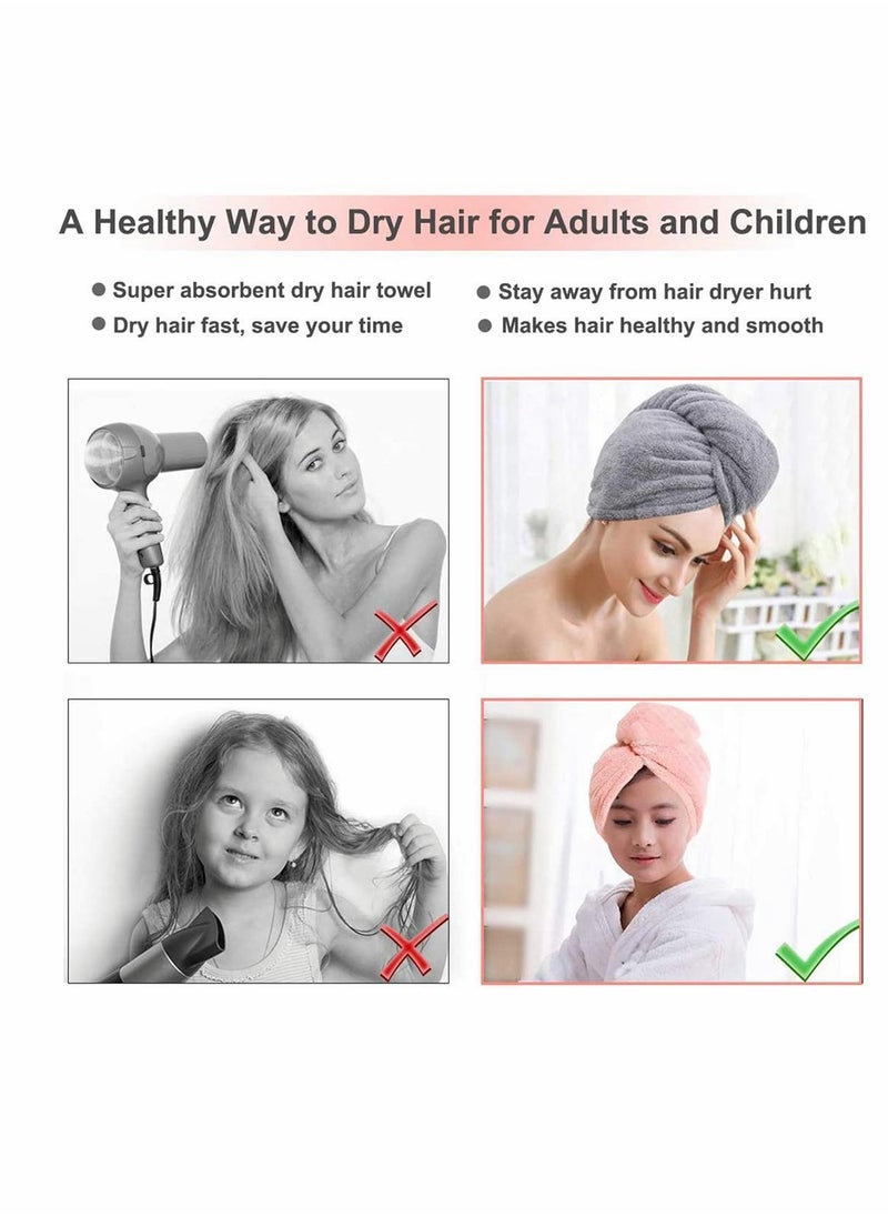 Microfiber Hair Towel Wrap Set - Microfiber Hair Towel for Drying Curly, Long & Thick Hair with Makeup Headband for Women
