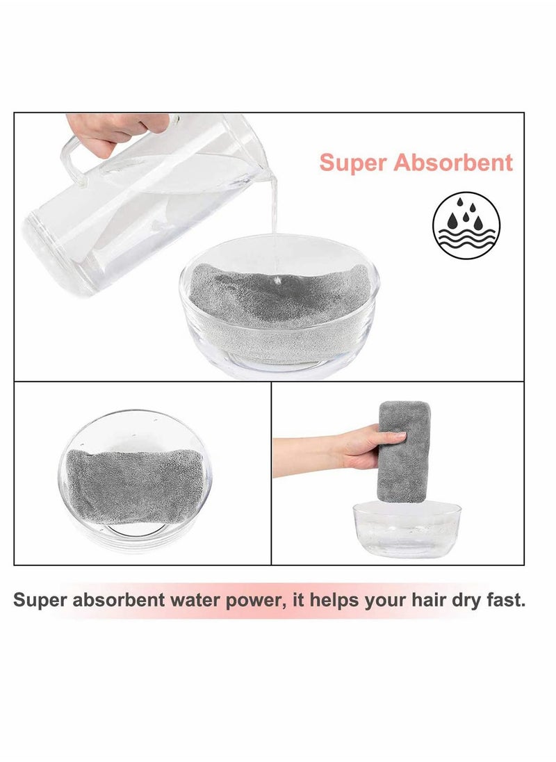 Microfiber Hair Towel Wrap Set - Microfiber Hair Towel for Drying Curly, Long & Thick Hair with Makeup Headband for Women