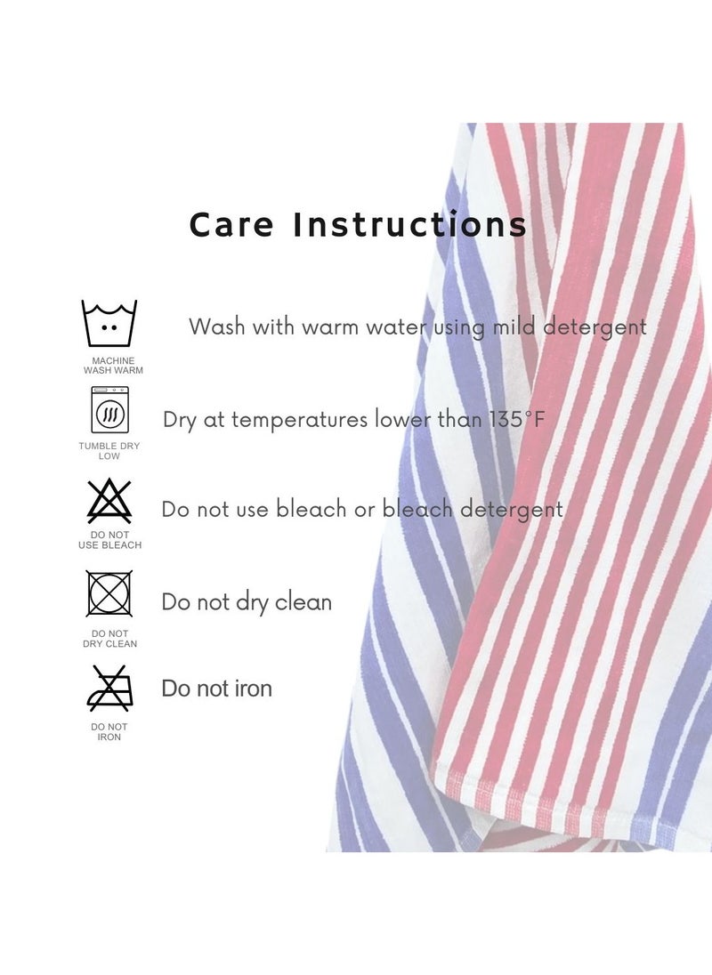 Kassino Premium Striped Oversized Beach Towels (90 x 180cm) - 100% Cotton, Soft & Quick-Dry, Double Stitched for Durability, Perfect towels for Beach and Pool (1PC) (1, Red and Blue Stripes)