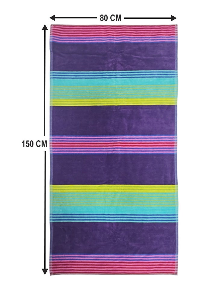 Kassino Premium Striped Large Beach Towels (80 x 150 cm) - 100% Cotton, Soft & Quick-Dry, Double Stitched for Durability, Perfect towels for Beach, Pool, and Travel (2PCS) (2, Mixed Stripes 1)