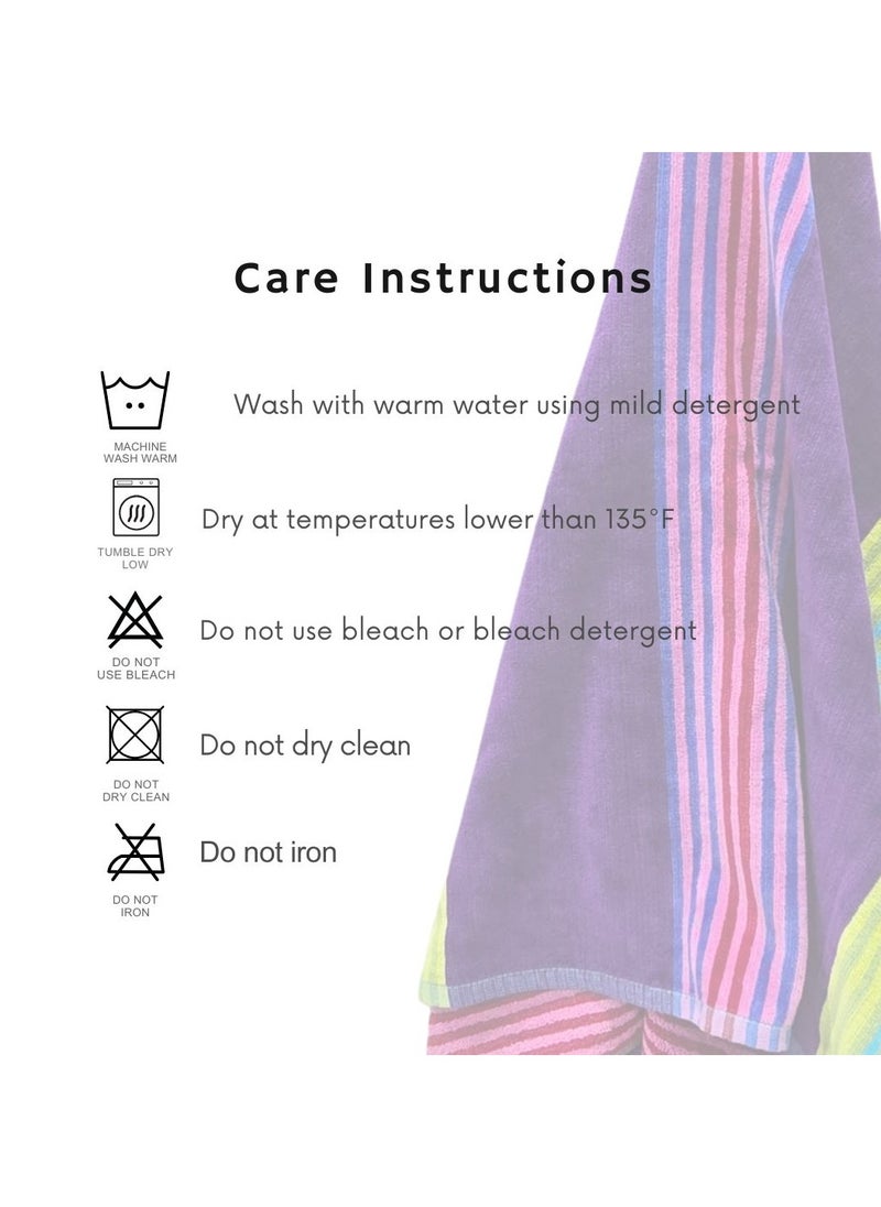 Kassino Premium Striped Large Beach Towels (80 x 150 cm) - 100% Cotton, Soft & Quick-Dry, Double Stitched for Durability, Perfect towels for Beach, Pool, and Travel (2PCS) (2, Mixed Stripes 1)