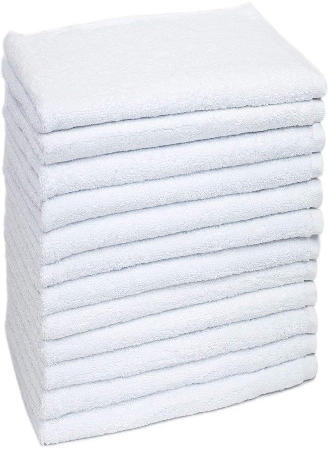 12-Piece Large Hand Towels White 70x140cm