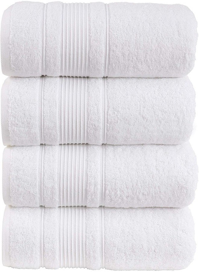 Luxury White Bath Towels Large - Circlet Egyptian Cotton | Highly Absorbent Hotel spa Collection Bathroom Towel 27*54 White, (Pack of 12 Towel)