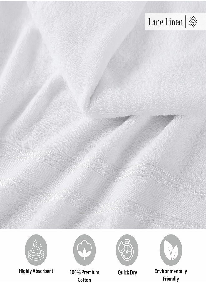 Luxury White Bath Towels Large - Circlet Egyptian Cotton | Highly Absorbent Hotel spa Collection Bathroom Towel 70*140cm White, (Pack of 12 Towel)