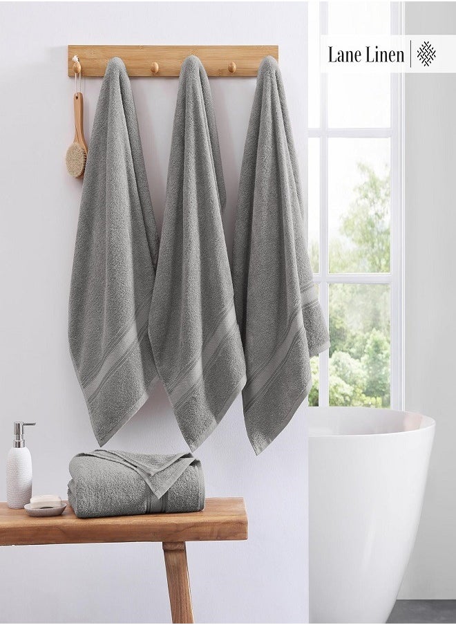 Luxury Bath Towels Large - Circlet Egyptian Cotton | Highly Absorbent Hotel spa Collection Bathroom Towel 70*140cm Grey, (Pack of 12 Towel)