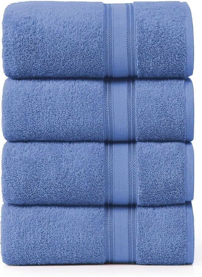 Luxury Bath Towels Large - Circlet Egyptian Cotton | Highly Absorbent Hotel spa Collection Bathroom Towel 70*140cm Blue, (Pack of 12 Towel)