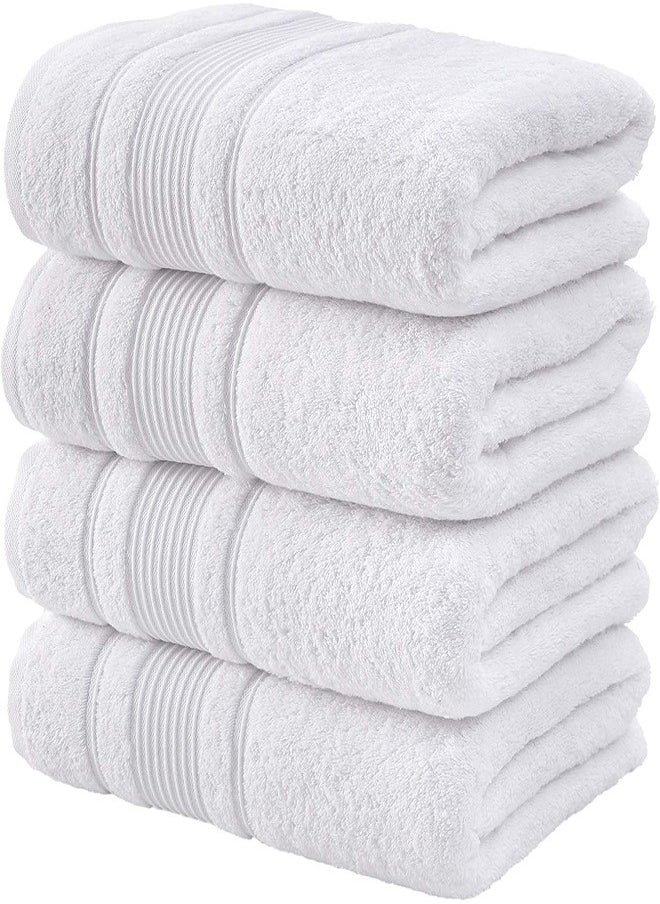 Luxury White Bath Towels Large - Circlet Egyptian Cotton | Highly Absorbent Hotel spa Collection Bathroom Towel 27*54 White, (Pack of 6 Towel)