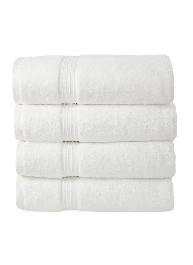 Luxury White Bath Towels Large - Circlet Egyptian Cotton | Highly Absorbent Hotel spa Collection Bathroom Towel 70*140cm White, (Pack of 12 Towel)