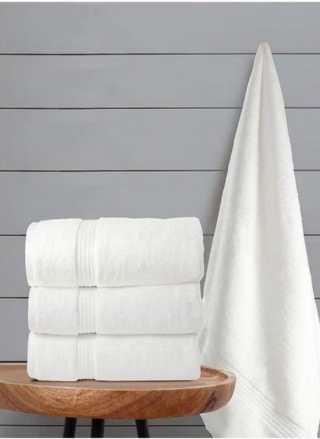 Luxury White Bath Towels Large - Circlet Egyptian Cotton | Highly Absorbent Hotel spa Collection Bathroom Towel 70*140cm White, (Pack of 12 Towel)