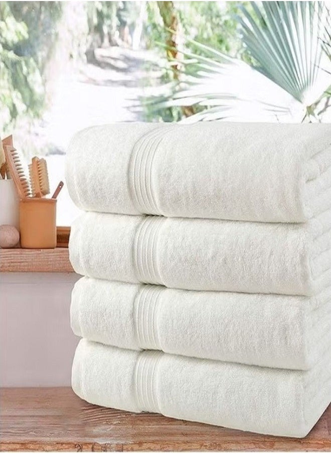 Luxury White Bath Towels Large - Circlet Egyptian Cotton | Highly Absorbent Hotel spa Collection Bathroom Towel 70*140cm White, (Pack of 12 Towel)