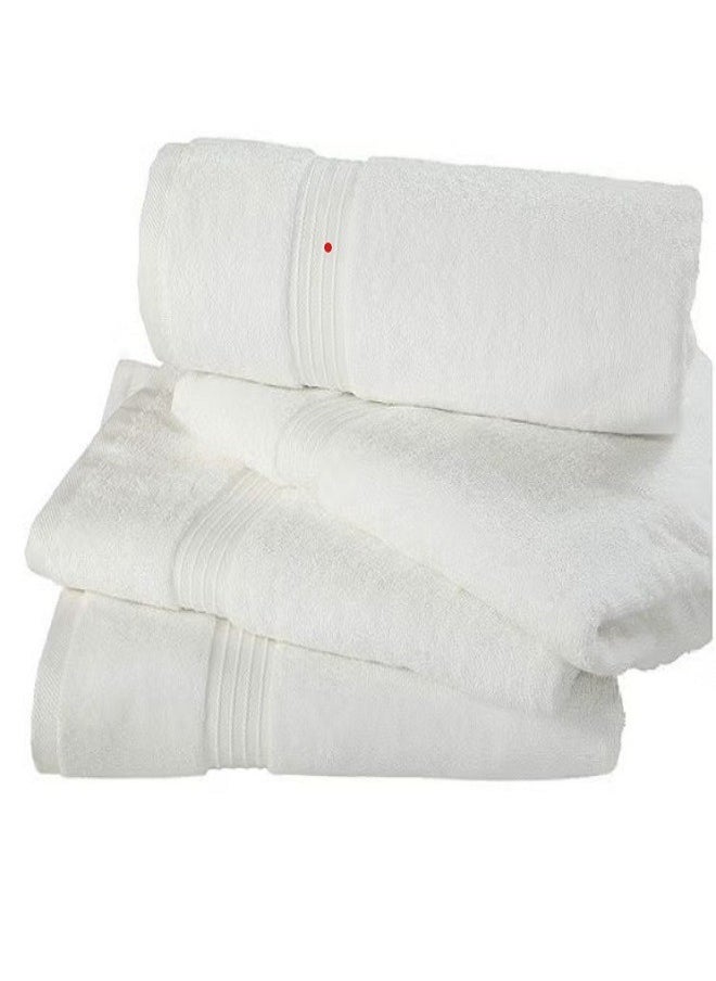 Luxury White Bath Towels Large - Circlet Egyptian Cotton | Highly Absorbent Hotel spa Collection Bathroom Towel 70*140cm White, (Pack of 12 Towel)