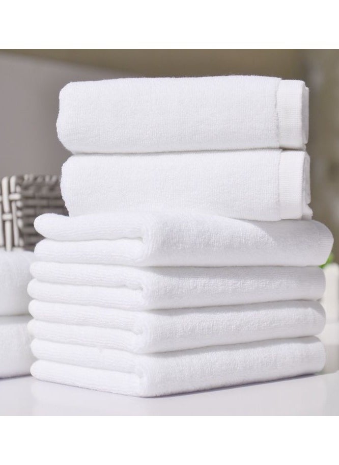 6 Pieces Luxury White Hand Towel Set 46x81cm 550 GSM Premium Cotton Ultra Soft and Highly Absorbent Expertly Woven for Durability Hotel And Spa Quality Towels