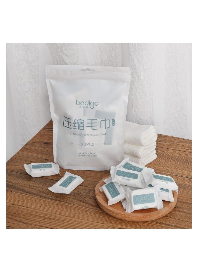 40Pcs Compressed Towel Tablets Disposable Portable Towel Face Wipes Cotton Coin Tissue for Outdoor Travel Camping Hiking Sport Hotel Beauty Salon Soft Durable Reusable Thicker Style