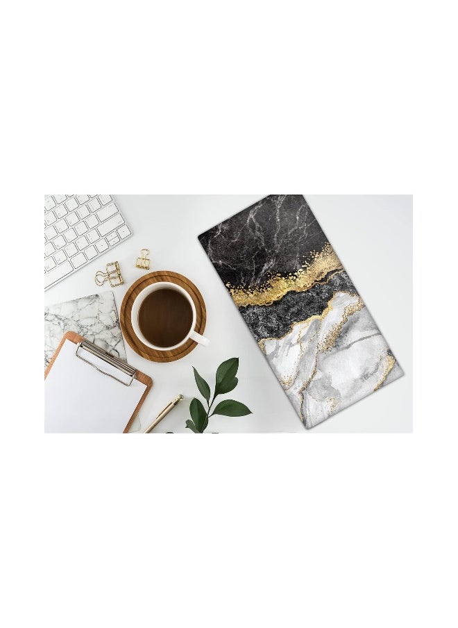 Marble Bathroom Hand Towels, Black Gold Marble Decorative Bath Towels Soft Absorbent, Marbling Face Towel for Kitchen Bathroom Gym, 13.8x27.6 In (2 Pcs)