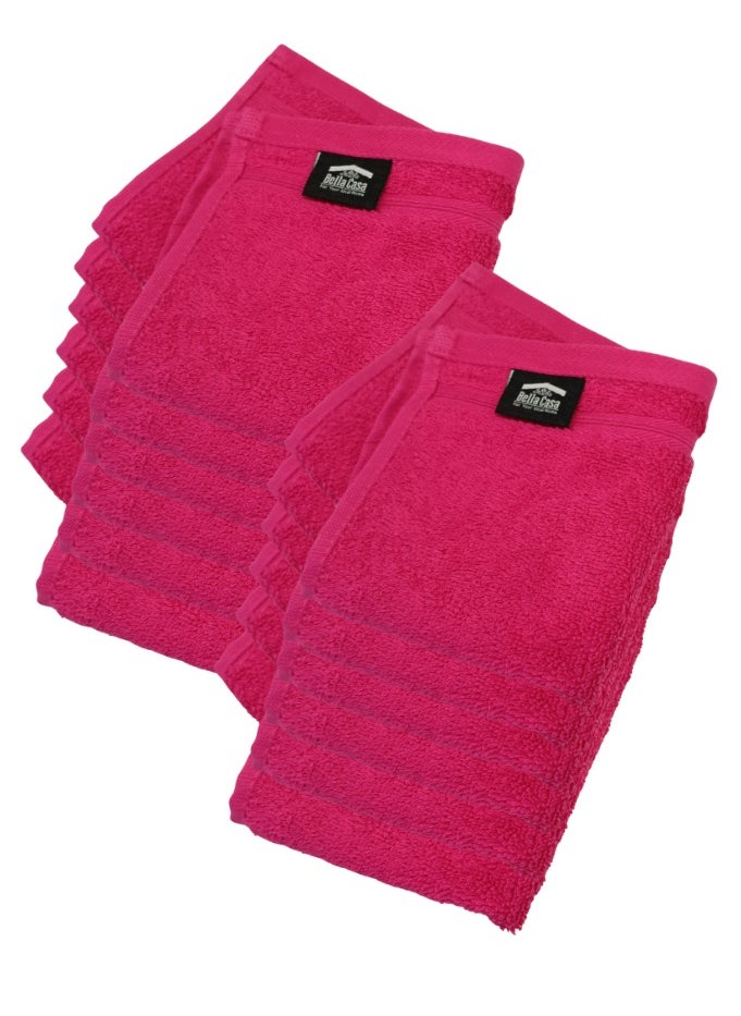 12 Pieces Luxury Face Towel Set 30x30cm 630 GSM Premium Cotton Ultra Soft and Highly Absorbent Expertly Woven for Durability Hotel And Spa Quality Towels Pink