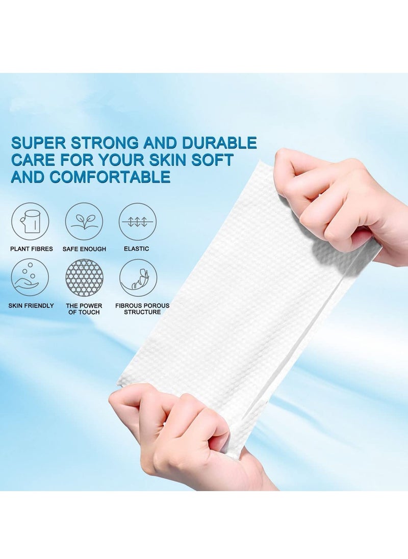 Disposable Face Towel Facial Cotton Tissue for Sensitive Skin Unscented and Ultra Soft Face Wipes Cotton Dry Baby Wipes Make Up Remover Wipes 2 PACK