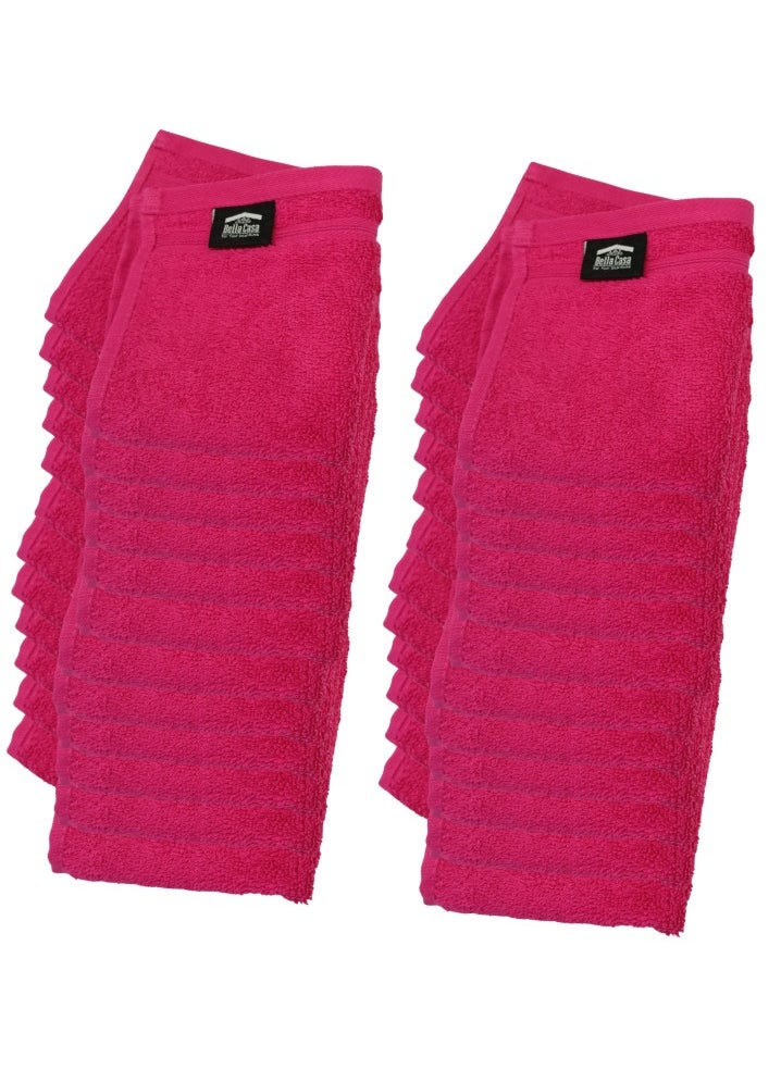 24 Pieces Luxury Face Towel Set 30x30cm 630 GSM Premium Cotton Ultra Soft and Highly Absorbent Expertly Woven for Durability Hotel And Spa Quality Towels Pink