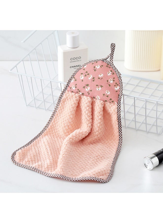 Coral Velvet Towel Hanging Kitchen Towel