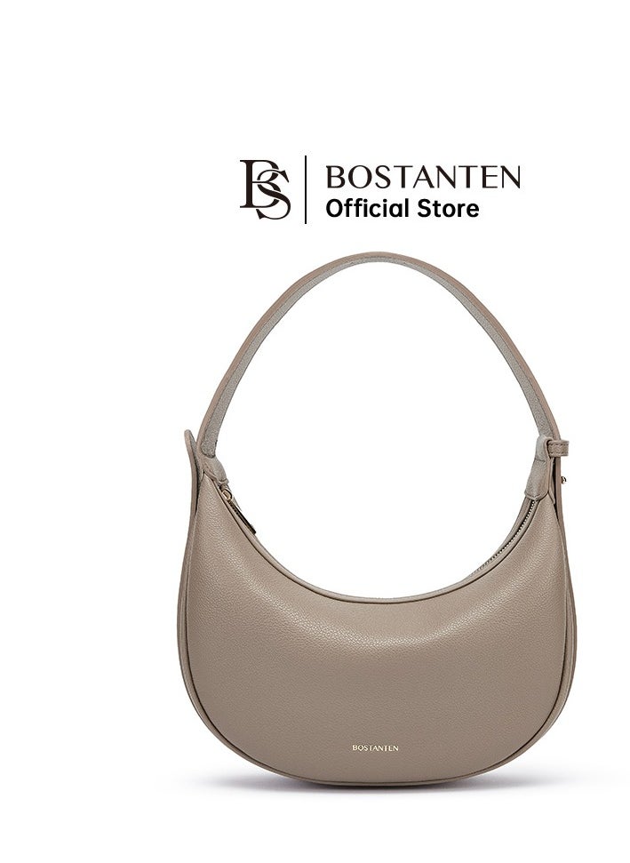 Bostanten 3-in-1 Moon Bag | Convertible Crossbody, Shoulder & Handbag | Premium Vegan Leather | Apricot Color | Stylish & Versatile for Everyday Use