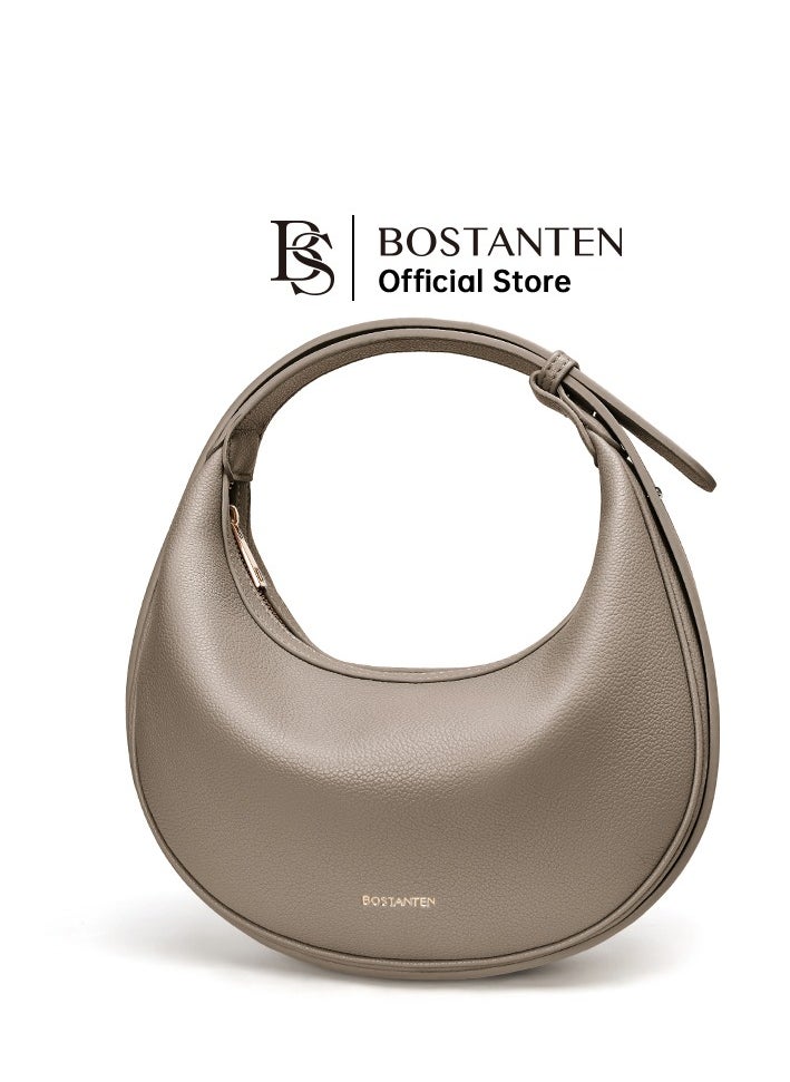 Bostanten 3-in-1 Moon Bag | Convertible Crossbody, Shoulder & Handbag | Premium Vegan Leather | Apricot Color | Stylish & Versatile for Everyday Use