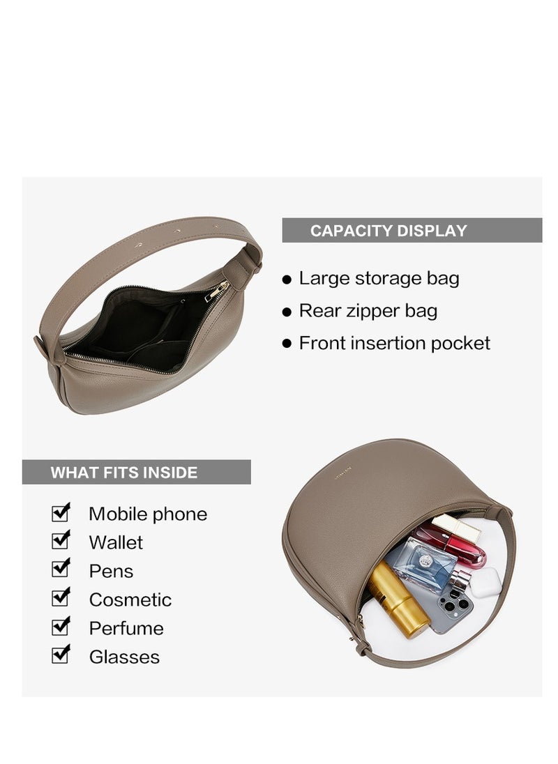 Bostanten 3-in-1 Moon Bag | Convertible Crossbody, Shoulder & Handbag | Premium Vegan Leather | Apricot Color | Stylish & Versatile for Everyday Use