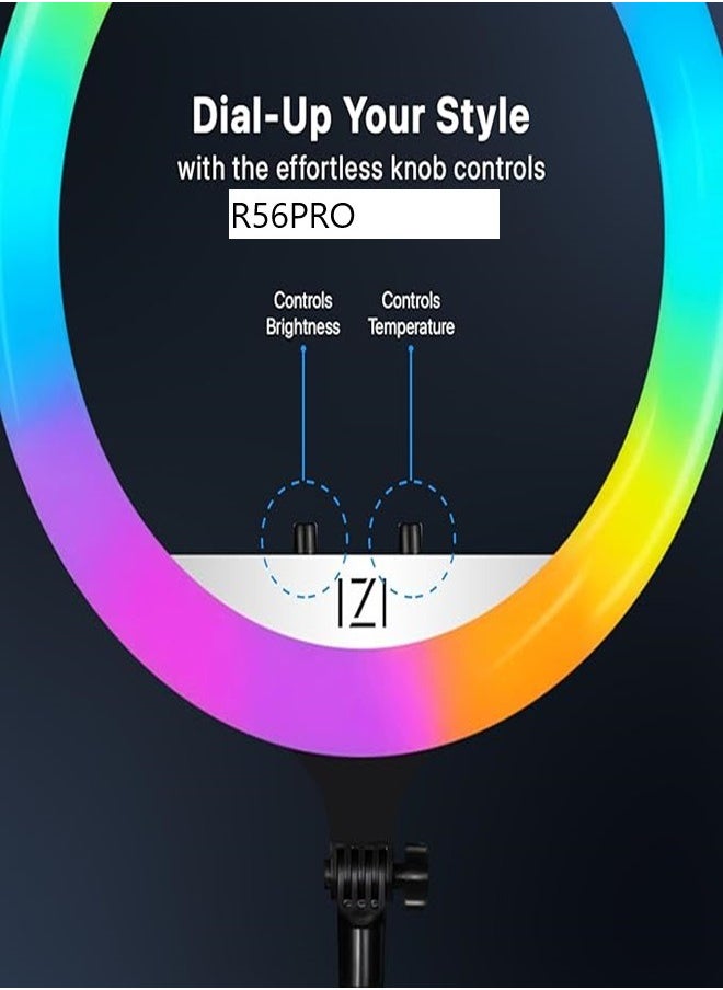 R56PRO full size 22inch Ring Light Color Changing RGB LED RingLight