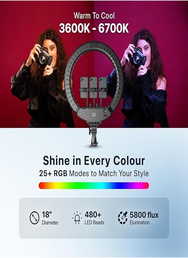 R56PRO full size 22inch Ring Light Color Changing RGB LED RingLight
